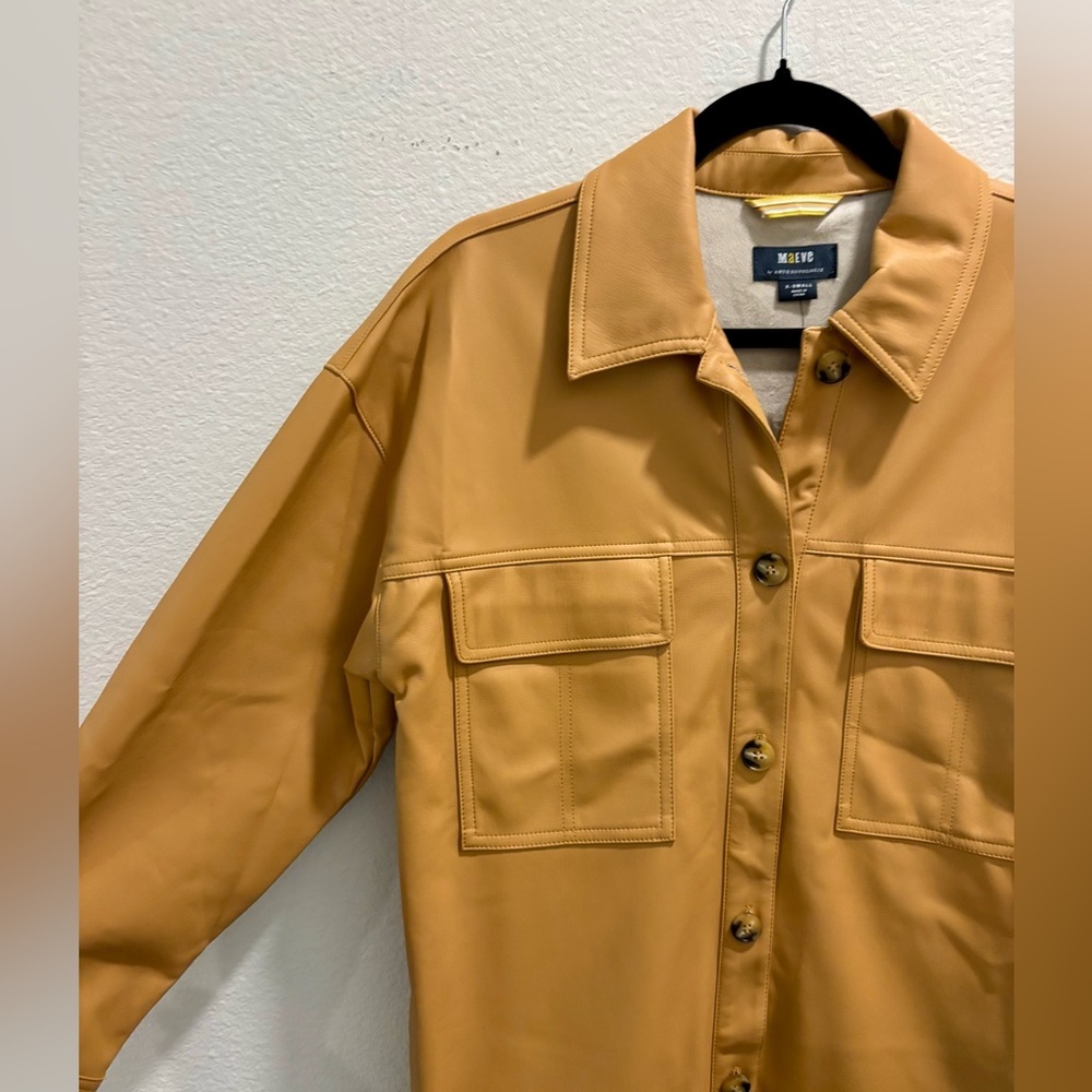 NWT Maeve Faux Leather Shirt Jacket, size XS - Picture 4 of 7